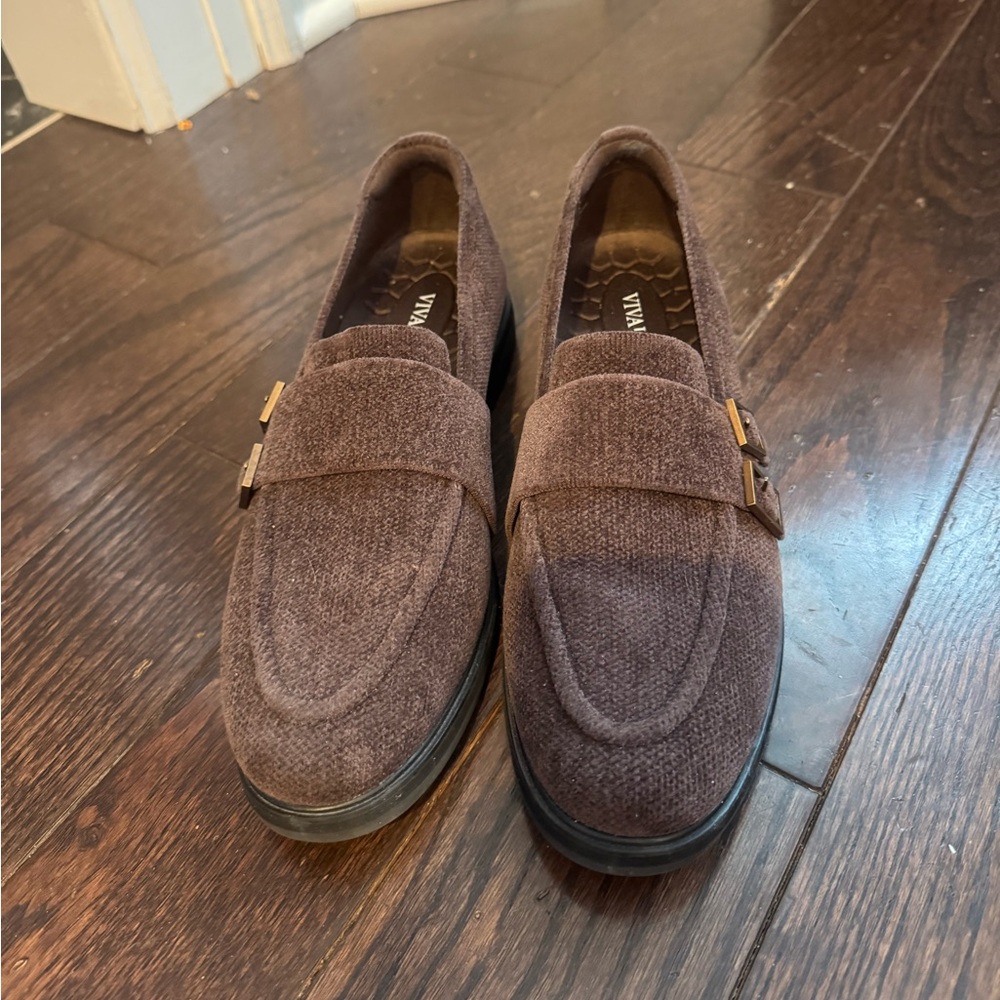 Vivaia Round-Toe Velvet Penny Loafers (Luciana)